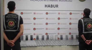 Habur Sınır Kapısı'nda 594 adet kaçak cep telefonu ele geçirildi