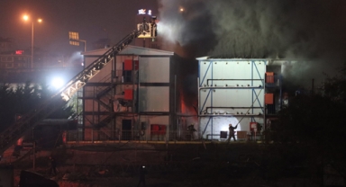 İşçilerin kaldığı konteynerde korkutan yangın