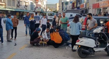 Otomobille motosiklet çarpıştı:1 yaralı