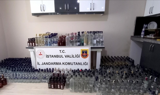 6 bin şişe sahte içki ele geçirildi