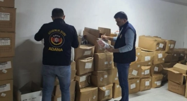 Adana'da 7 milyon liralık taklit ayakkabı ele geçirildi!