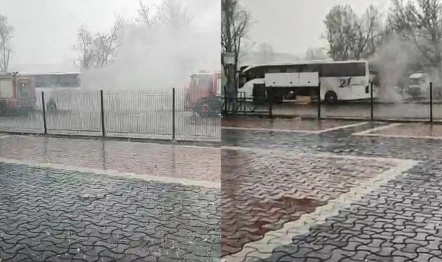 Şehirlerarası Yolcu Taşıyan Otobüste Yangın
