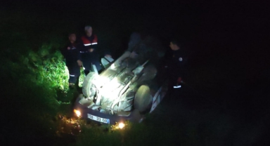 Otomobil Dere Yatağına Devrildi: 1 Ölü