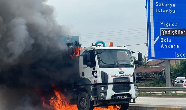 Kamyon Alev Alev Yandı