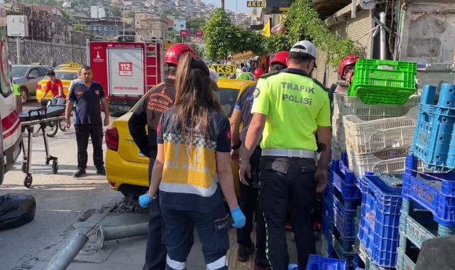 Kontrolden Çıkan Taksi Yayaya Çarptı