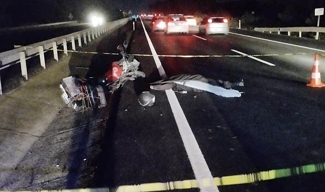 Motosiklet Sürücüsü Feci Şekilde Can Verdi