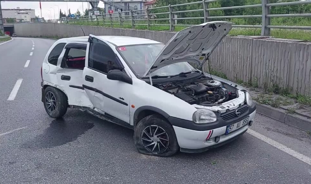 Otomobil Bariyere Çarptı:1 Yaralı