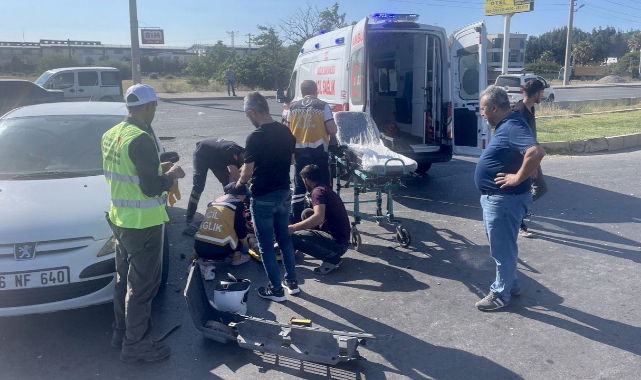 Otomobille Çarpışan Motosiklet Sürücüsü Ağır Yaralandı