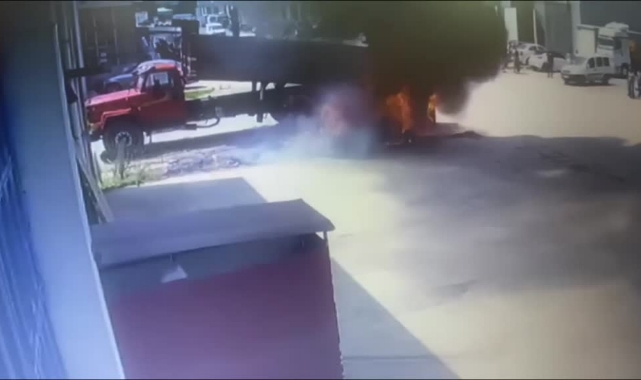 İlaçlama Tankında Korkutan Yangın