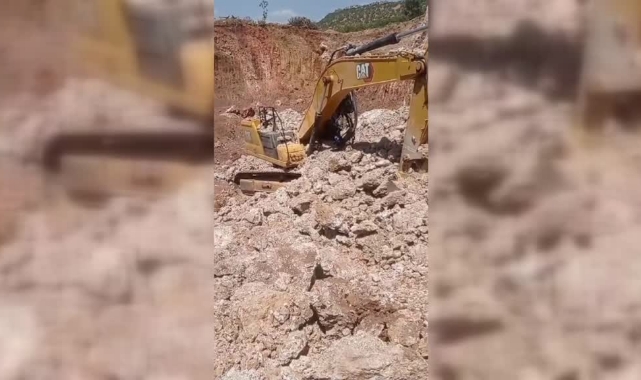 Üzerine Kaya Düşen İş Makinesindeki Operatör Öldü