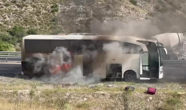 Yolcu Otobüsünde Korkutan Yangın