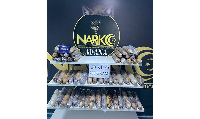 20 Kilo 700 Gram Esrar Ele Geçirildi