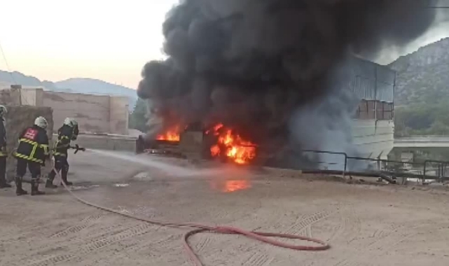 Asfalt Şantiyesinde Yangın