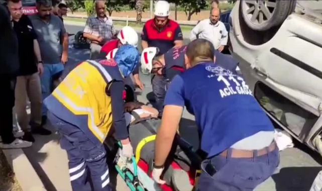 Otomobil Devrildi, Sürücü Yaralandı
