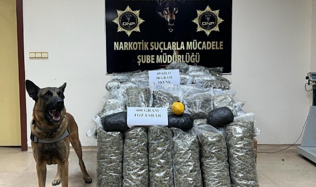 69 kilo 50 gram sentetik uyuşturucu ele geçirildi