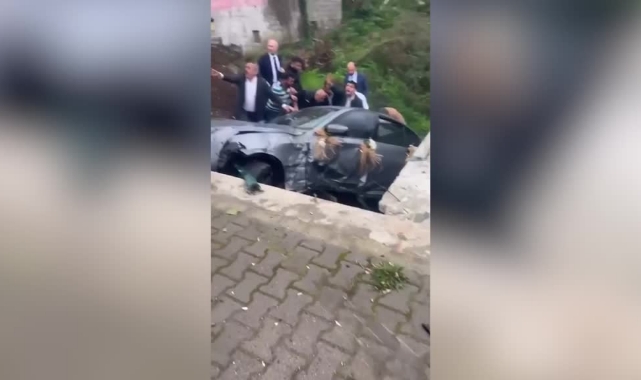 Gelin ve damadın en mutlu günü kazayla bitti