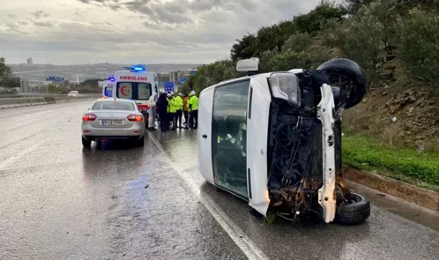 İşçi Servisi Devrildi:9 Yaralı