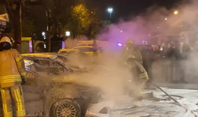 Park Halindeki Otomobiller Yandı