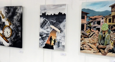 Depremde Hayatını Kaybeden Öğrenciler Anısına Resim Sergisi