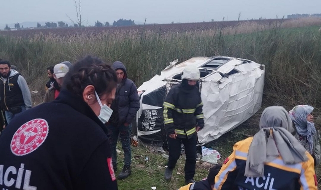 Tarım İşçilerini Taşıyan Minibüs Devrildi:13 Yaralı