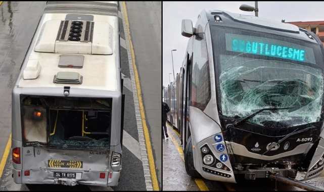 Metrobüsler Çarpıştı:4 Yaralı