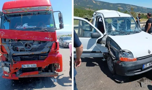 Kamyon Yol Kenarındaki Araca Çarptı:6 Yaralı