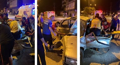 Otomobiller Çarpıştı:3 Yaralı