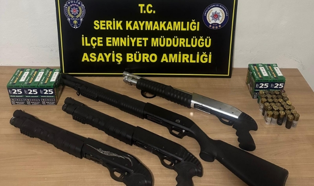 Ruhsatsız 4 Av Tüfeği Ele Geçirildi