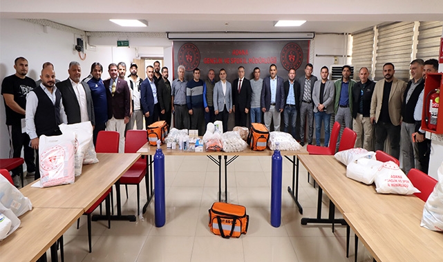 Adana'da GSB Tesislerine İlkyardım Malzemesi Dağıtıldı