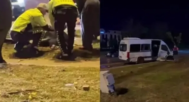 Servis Minibüsü Otomobille Çarpıştı:1 Ölü,9 Yaralı
