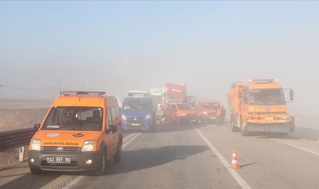 Yoğun Sis Zincirleme Trafik Kazasına Neden Oldu:8 Yaralı