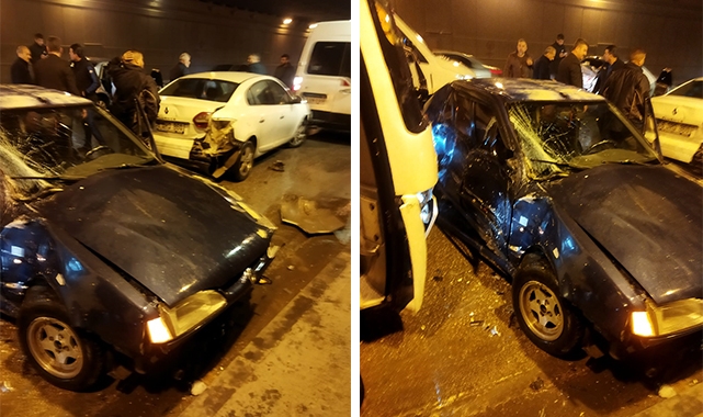 Alt Geçitte Zincirleme Trafik Kazası