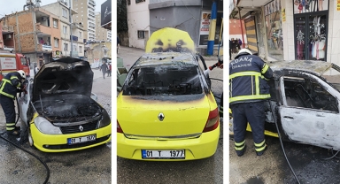 Park Halindeki Taksi Kundaklandı