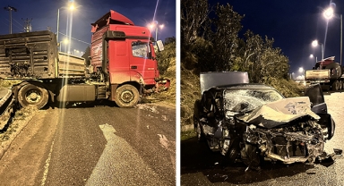 Tır İle Otomobil Çarpıştı:1 Yaralı