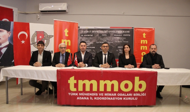 TMMOB Adana Şubesi'nden ''6 Şubat'' Açıklaması:“Ülkemiz Coğrafyası Deprem Riski Altında”