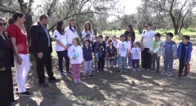 Öğrenciler Zeytin Fidanlarını Toprakla Buluşturdu