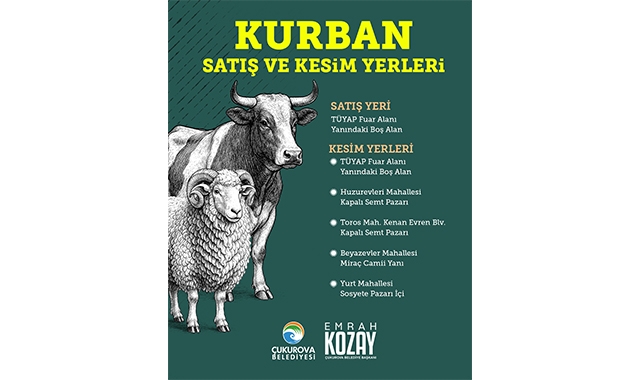 Çukurova'da Kurban Satış ve Kesim Yerleri Belirlendi