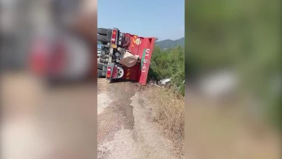 Orman Yangınına Müdahaleye Giden Arazöz Devrildi:2 Yaralı