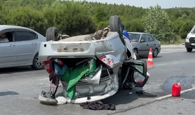 Otomobil Takla Attı,Sürücü Yaralandı