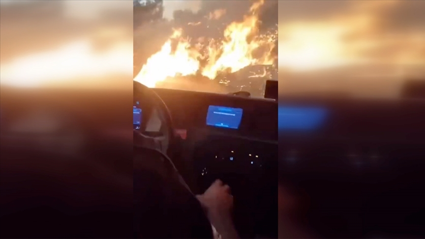 Hatay'da İtfaiye Aracı Alevler Arasında Kaldı