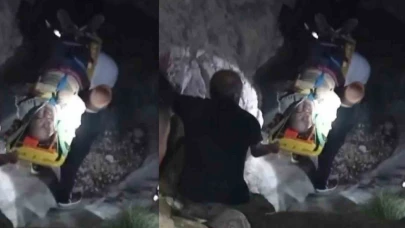 Kayalıklarda Mahsur Kalan Yaşlı Adam Kurtarıldı