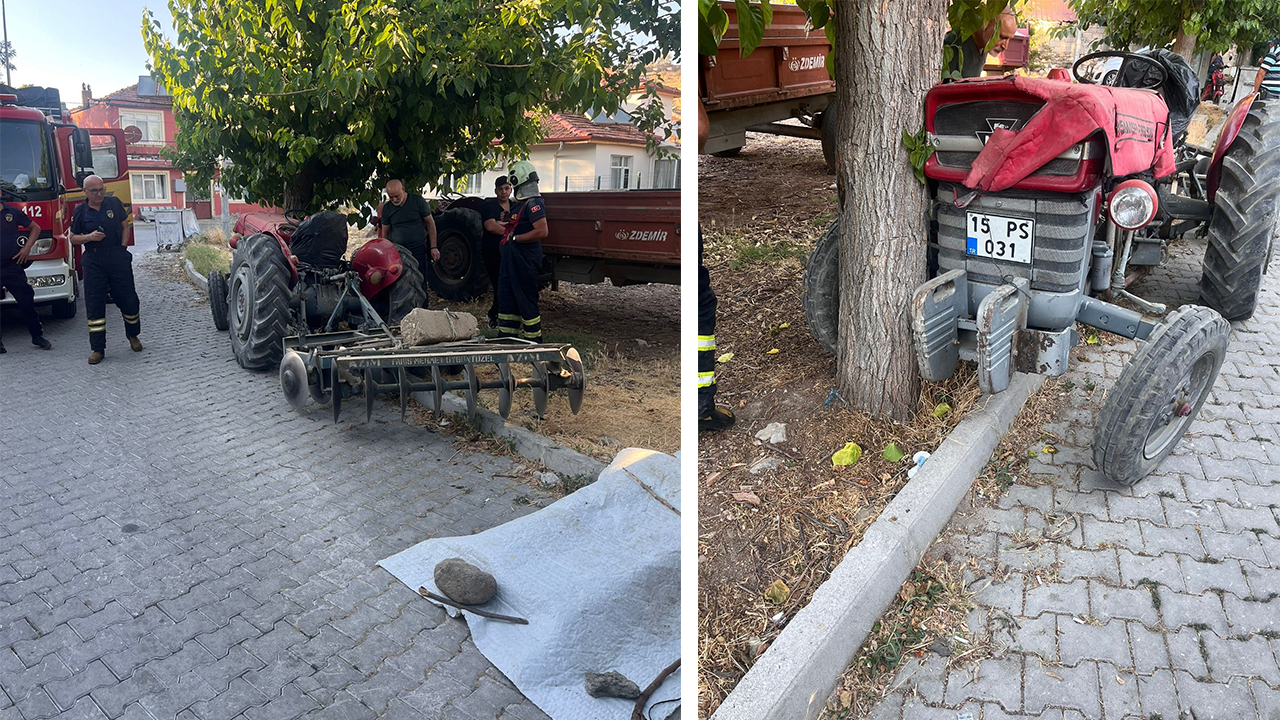 Traktör Ağaca Çarptı,Sürücü Öldü