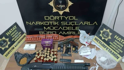 Dörtyol’da Evden Uyuşturucu Ve Cephanelik Çıktı
