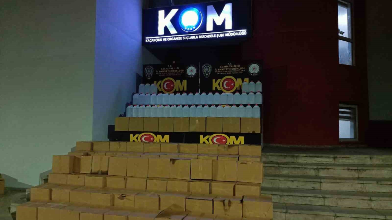 1 Ton 690 Litre Kaçak Etil Alkol Ele Geçirildi