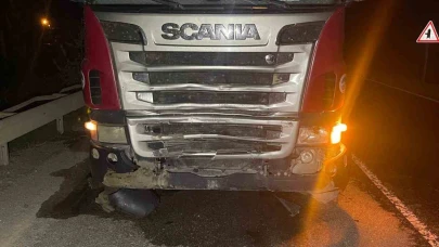 Çekici ile Çarpışan Motosiklet Sürücüsü Öldü, Yolcu Yaralı