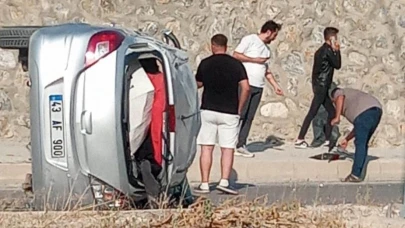 Takla Atan Aracın Sürücüsü Yaralandı