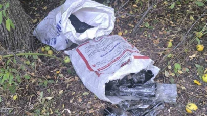 Çuval İçinde Tabanca Ve Tüfek Parçaları Bulundu