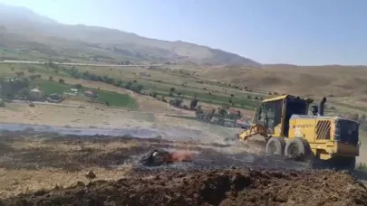 Anız Yangınına Kepçeli Müdahale