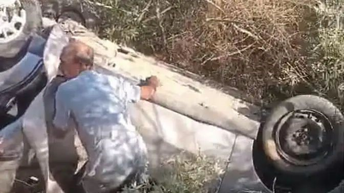 Araç Şarampole Yuvarlandı: 1 Yaralı