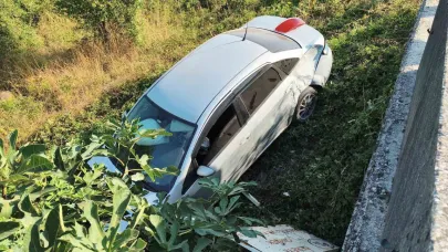 Otomobil Tarlaya Uçtu: 1 Yaralı